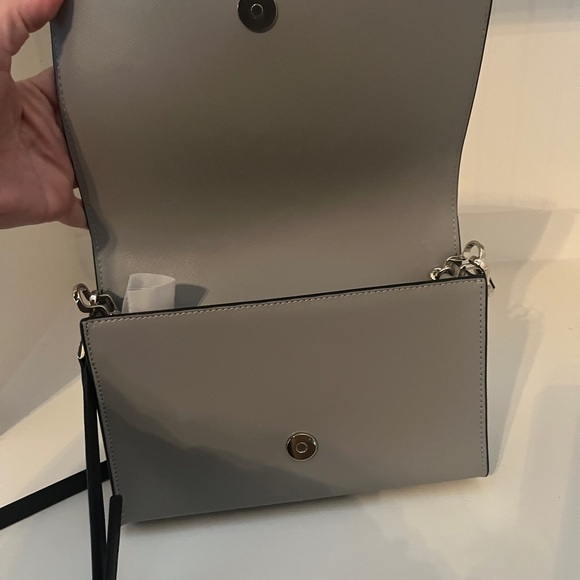 Kate Spade Carson Colorblock Convertible Crossbody | Gray/White/Gold | New - Picture 11 of 13